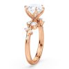14k rose gold natural snow drift engagement ring with round shape diamond