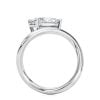 14k white gold oval flow bypass ring with oval shape diamond