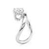 14k white gold oval flow bypass ring with oval shape diamond