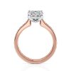 14k rose gold two tone radiant cut diamond with channel set princess cut lab diamonds engagement ring with radiant shape diamond
