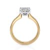 14k yellow gold two tone radiant cut diamond with channel set princess cut lab diamonds engagement ring with radiant shape diamond