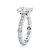platinum radiant cut diamond with channel set princess cut lab diamonds engagement ring with radiant shape diamond