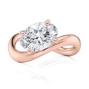 14K Rose Gold Oval Flow Bypass Ring 14K Rose Gold Oval Flow Bypass Ring