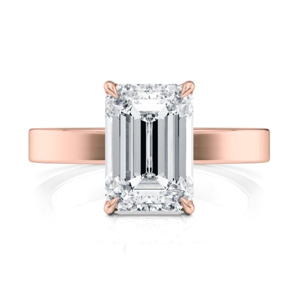 14K Rose Gold Solitaire Cigar Band