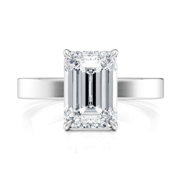 18K White Gold Solitaire Cigar Band