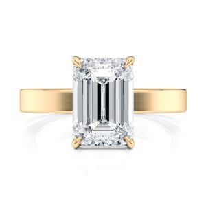 14K Yellow Gold Solitaire Cigar Band