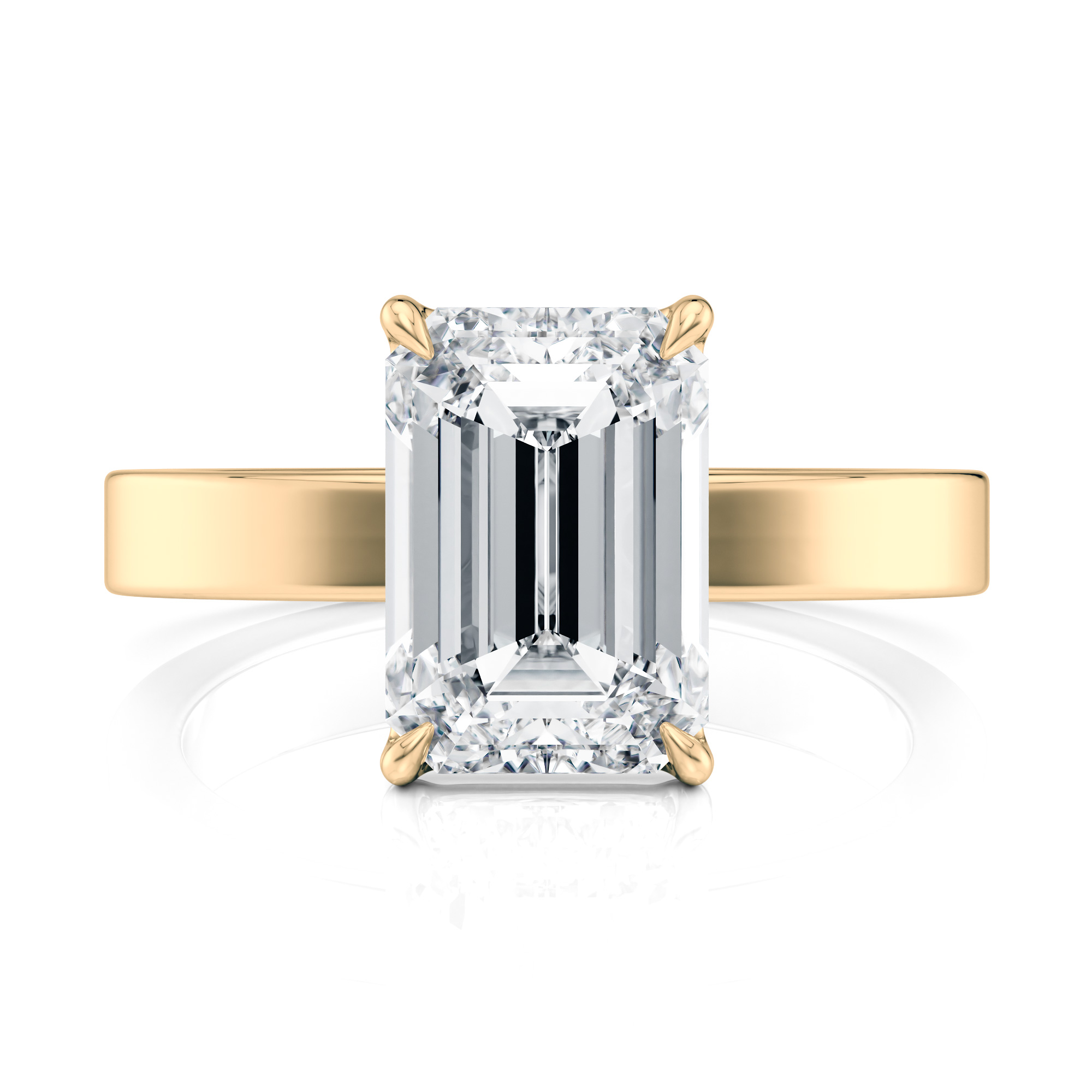 14K Yellow Gold Solitaire Cigar Band