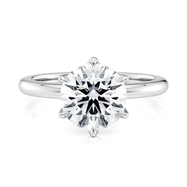 14K White Gold 6 Prong Tulip Solitaire engagement ring