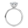 platinum 6 prong tulip solitaire engagement ring with round shape diamond