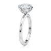 platinum 6 prong tulip solitaire engagement ring with round shape diamond