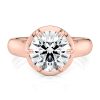 14k rose gold bold 6 prong ring with round shape diamond