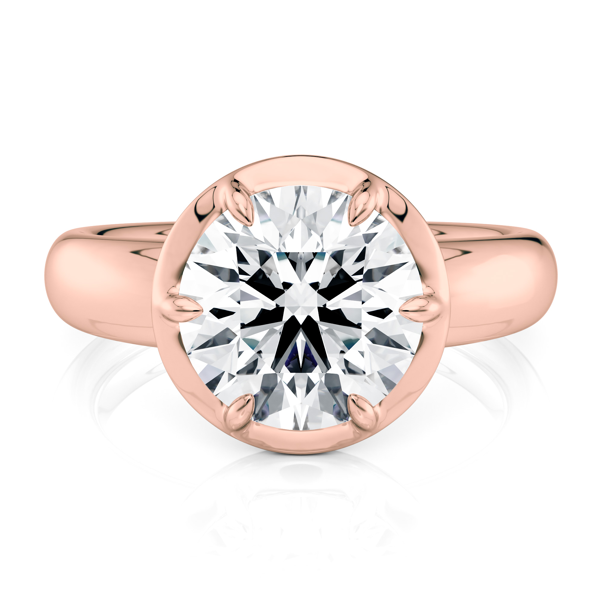 14K Rose Gold Bold 6 Prong Ring