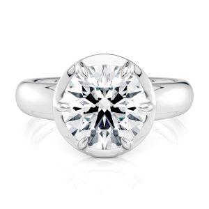 14K White Gold Bold 6 Prong Ring