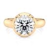 14k yellow gold bold 6 prong ring with round shape diamond