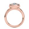 14k rose gold bold 6 prong ring with round shape diamond