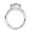 18k white gold bold 6 prong ring with round shape diamond