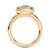 14k yellow gold bold 6 prong ring with round shape diamond