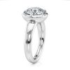 18k white gold bold 6 prong ring with round shape diamond