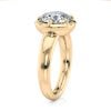 14k yellow gold bold 6 prong ring with round shape diamond