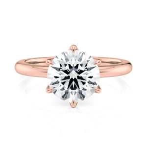 14K Rose Gold 6 Prong Tulip Solitaire engagement ring
