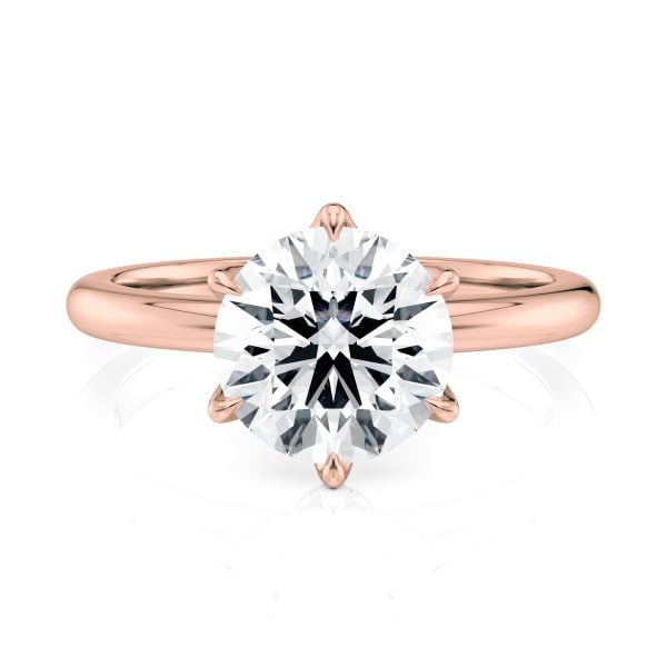 14K Rose Gold 6 Prong Tulip Solitaire engagement ring