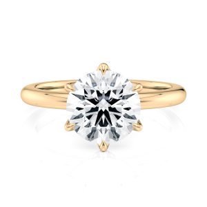 14K Yellow Gold 6 Prong Tulip Solitaire engagement ring