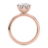 14k rose gold 6 prong tulip solitaire engagement ring with round shape diamond
