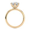 18k yellow gold 6 prong tulip solitaire engagement ring with round shape diamond