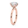 14k rose gold 6 prong tulip solitaire engagement ring with round shape diamond