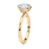 18k yellow gold 6 prong tulip solitaire engagement ring with round shape diamond