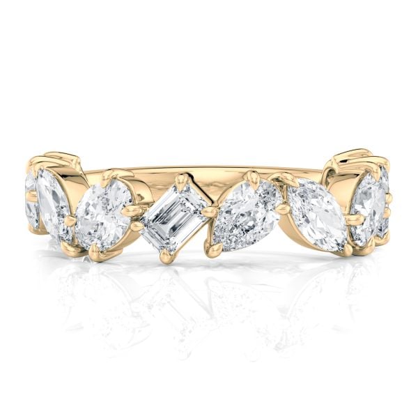 14k Yellow Gold Mixed-Shape Diamond Band