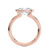 14k rose gold east-west half bezel solitaire engagement ring with oval shape diamond