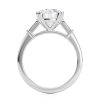 18k white cathedral baguette lab diamond engagement ring with round shape diamond