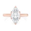 14k rose gold cathedral tulip marquise solitaire with marquise shape diamond