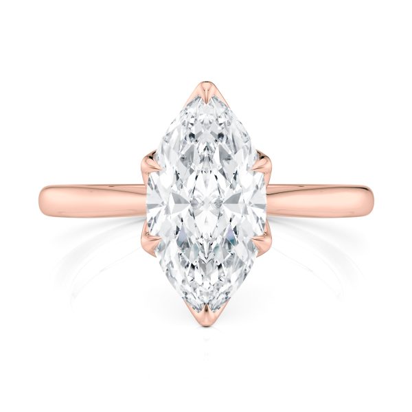 14K Rose Gold Cathedral Tulip Marquise Solitaire