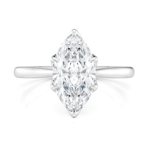 Platinum Gold Cathedral Tulip Marquise Solitaire