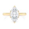 18k yellow gold cathedral tulip marquise solitaire with marquise shape diamond