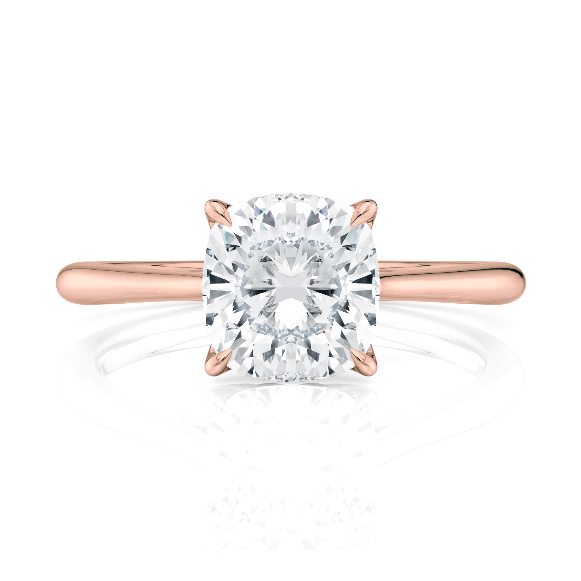 14K Rose Gold Cushion Cathedral Petal