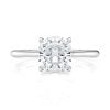 14k white gold cushion cathedral petal with cushion shape diamond