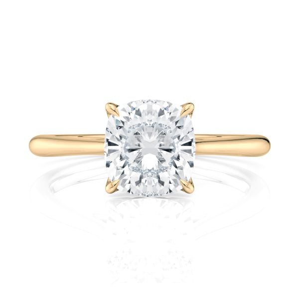 14K Yellow Gold Cushion Cathedral Petal