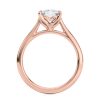 14k rose gold cushion cathedral petal with cushion shape diamond