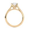 18k yellow gold cushion cathedral petal with cushion shape diamond