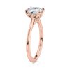 14k rose gold cushion cathedral petal with cushion shape diamond