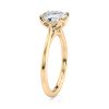 18k yellow gold cushion cathedral petal with cushion shape diamond
