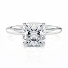 platinum floating basket cushion cut solitaire engagement ring with cushion shape diamond
