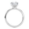 14k white gold floating basket cushion cut solitaire engagement ring with cushion shape diamond