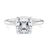 14k white gold floating basket cushion cut solitaire engagement ring with cushion shape diamond
