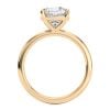 14k yellow gold floating basket cushion cut solitaire engagement ring with cushion shape diamond