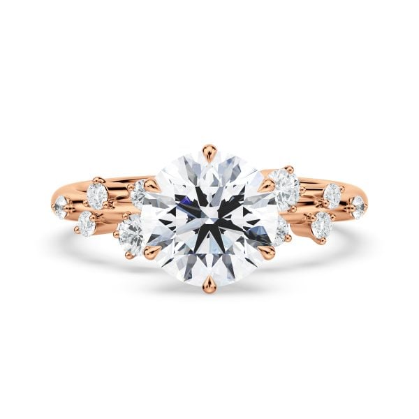 14K Rose Gold Snow Drift Engagement Ring