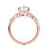 14k rose gold lab round center with marquise & round cluster engagement ring with round shape diamond